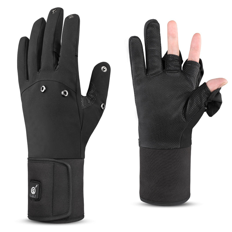 Load image into Gallery viewer, Unisex Heated Fishing Gloves – Waterproof, Finger Flip Design