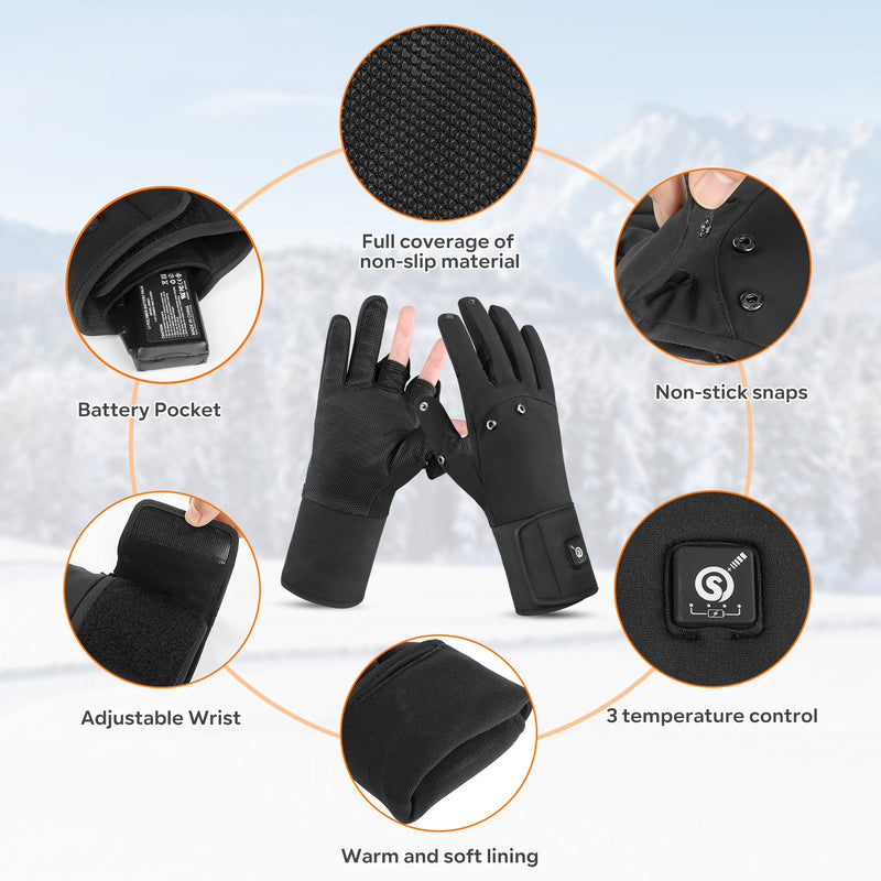 Load image into Gallery viewer, Unisex Heated Fishing Gloves – Waterproof, Finger Flip Design