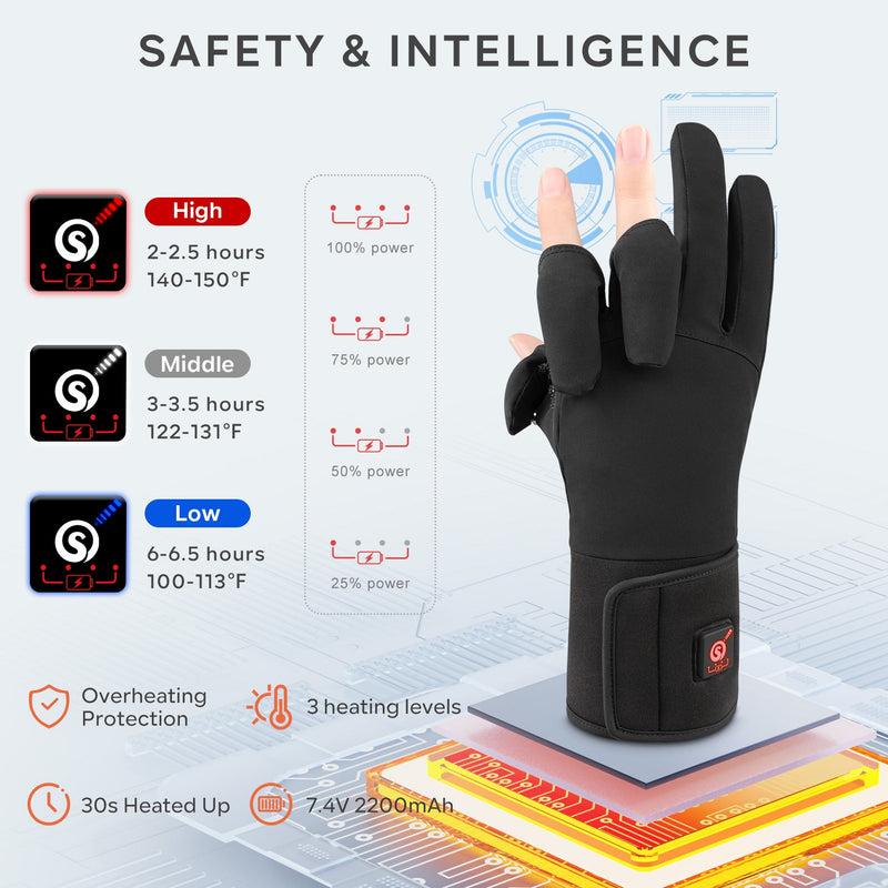 Load image into Gallery viewer, Unisex Heated Fishing Gloves – Waterproof, Finger Flip Design