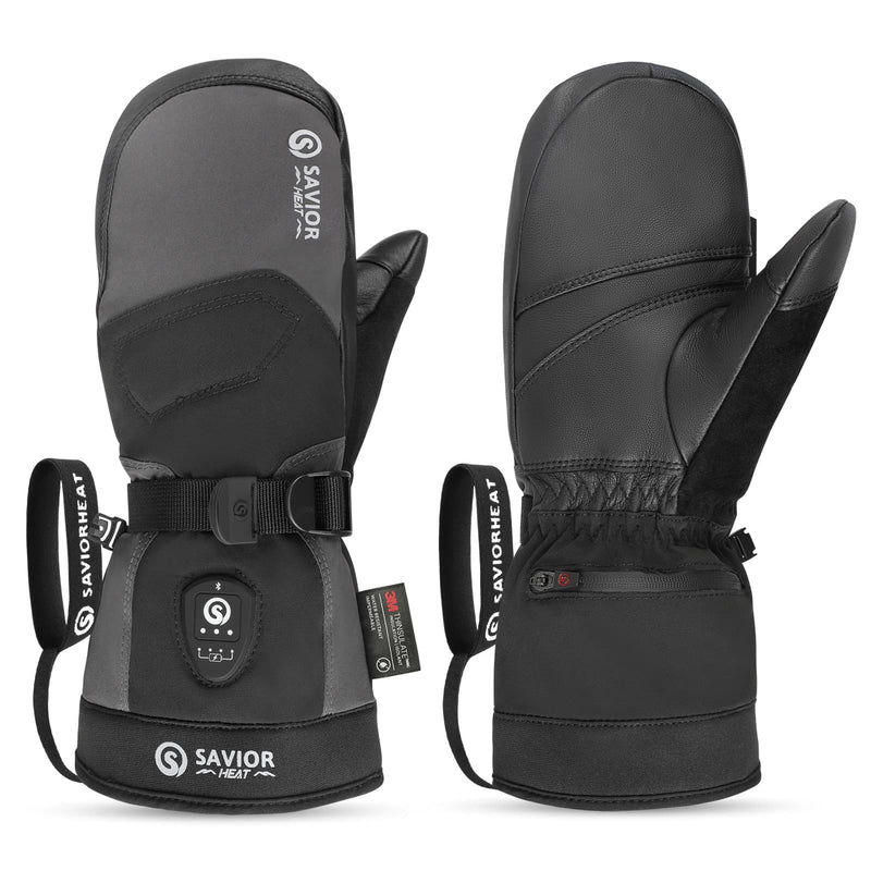 Load image into Gallery viewer, Savior Heated Ski Mittens 2.0 Upgraded  Bluetooth Control Waterproof Goatskin Palm
