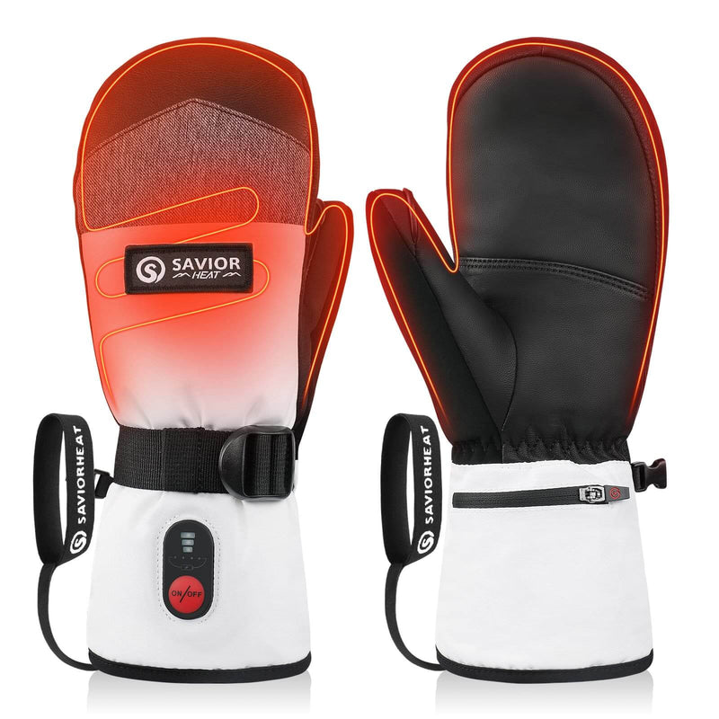 Load image into Gallery viewer, Savior Heated Ski Mittens 2.0 3000mAh Battery Fast Charging Waterproof Sheepskin Material
