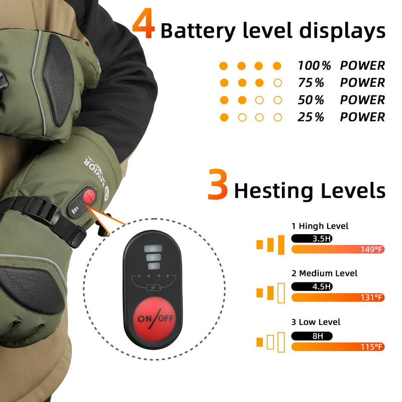 Load image into Gallery viewer, Savior Upgraded Heated Gloves 2.0 with Waterproof Goat Leather and Quick Charge
