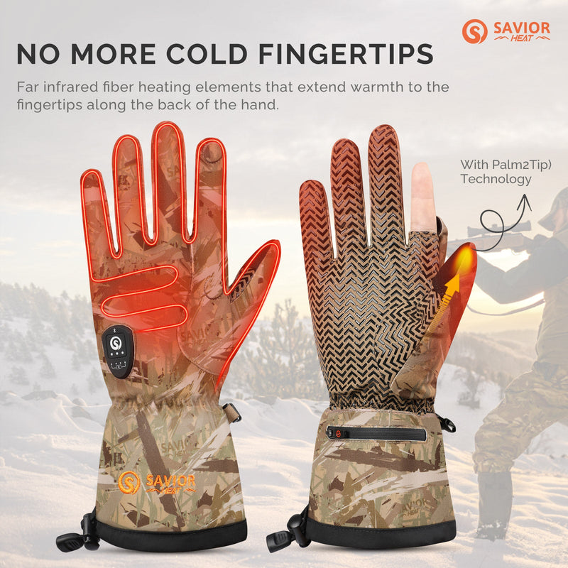 Load image into Gallery viewer, Savior Heated Hunting Gloves 2.0 Upgraded Heating Technology,3000mAh Fast-Charging Battery
